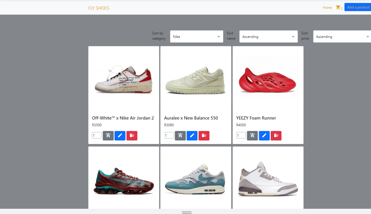 Fly Shoes E-commerce Store
